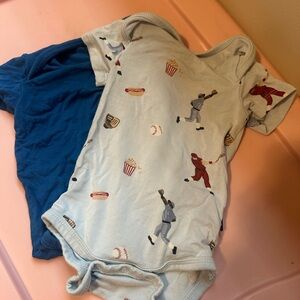 Kyte BABY Blue and Light Gray Bodysuits